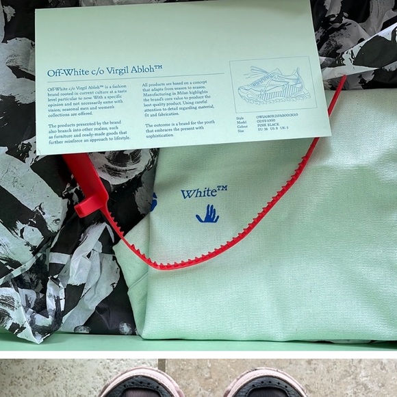 Off-White Odsy-1000 Black & Pink Low Top Sneakers - Picture 3 of 6